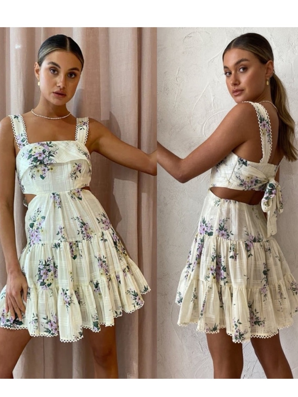 Alemais Margot Mini Sundress In Cream